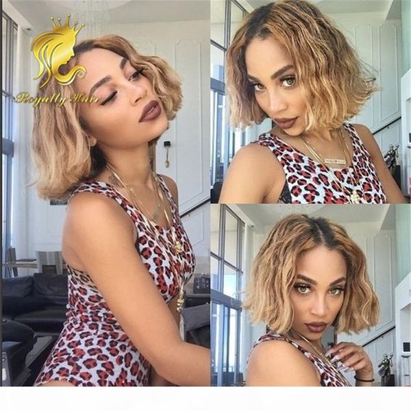 

human dark roots #1b 27 hair color short bob full lace human hair wigs &lace front wigs, Black;brown