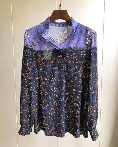 

meran oil shirt unique printed long-sleeve shirt natural shell button1, White