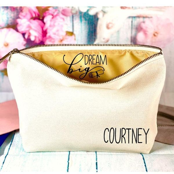 

personalized white and biack graduation gift class of 2020, high school grad makeup bag cutom silver graduation make up bag1