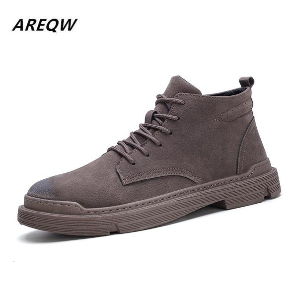 

2020 autumn new men boots flannel men winter boots high-fashion winter shoes work, Black