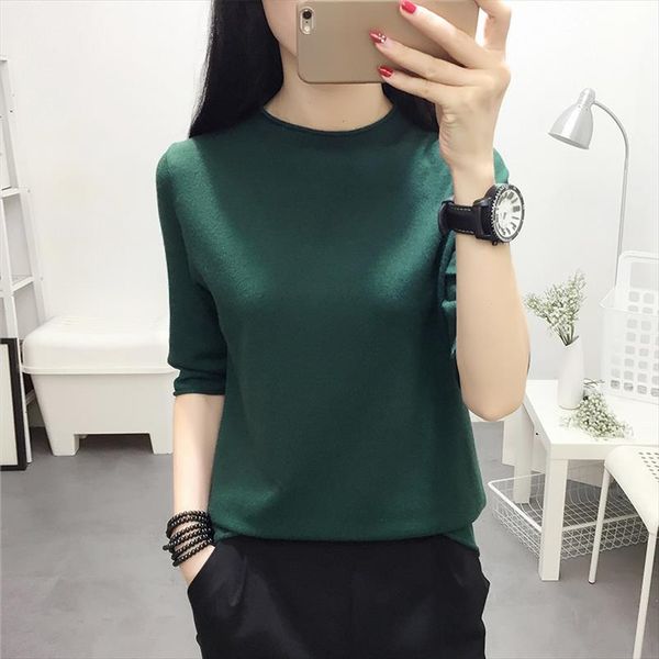 

трикотаж женской осень new chic женской одежда корейского o шея половина рукав пассив свитер и пуловеры прицепного femme, White;black