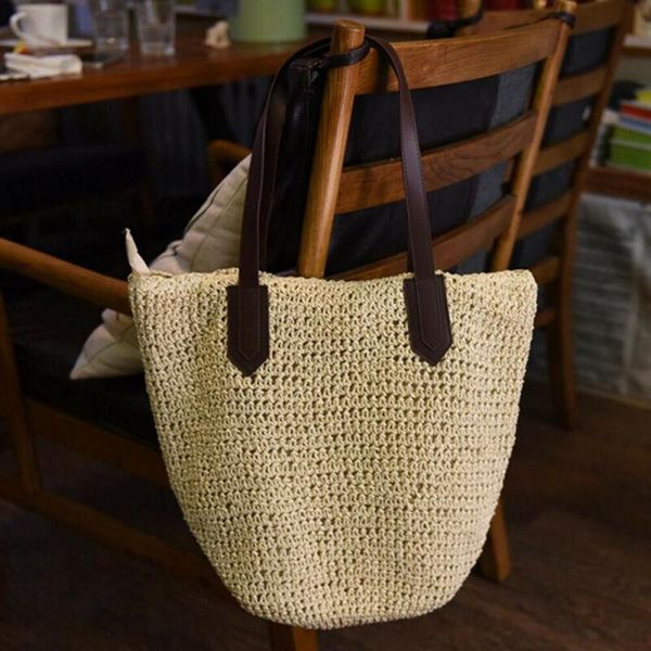 

summer retro straw bags casual totes beach style women handbag