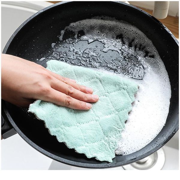 

1/2pcs super absorbent microfiber kitchen dish cloth high-efficiency tableware cleaning towel kichen tool gadget sqcfho