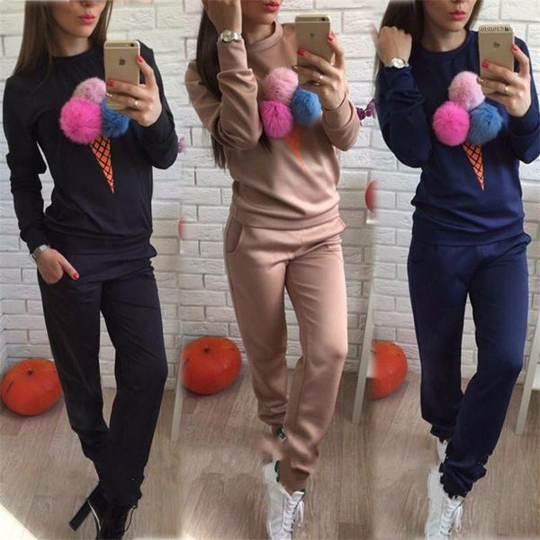 

fashion women tracksuits casual solid color o neck long sleeve 2 piece pants autumn women clothing 20fw, Gray