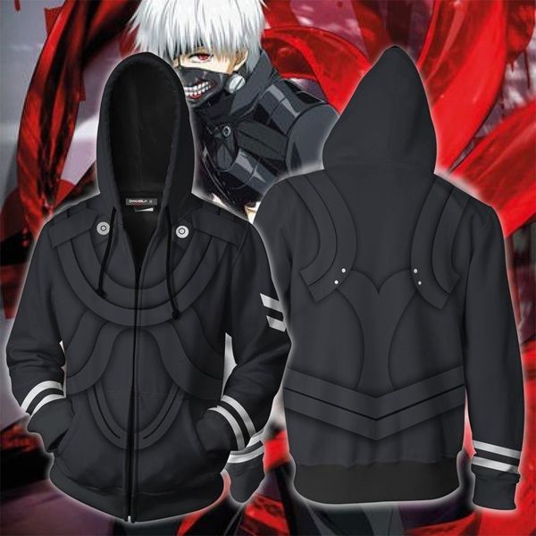 

men tokyo ghoul cosplay hoodies anime hoodie 3d sweatshirt tokyo ghoul harajuku hip hop men women casual clothing, Black