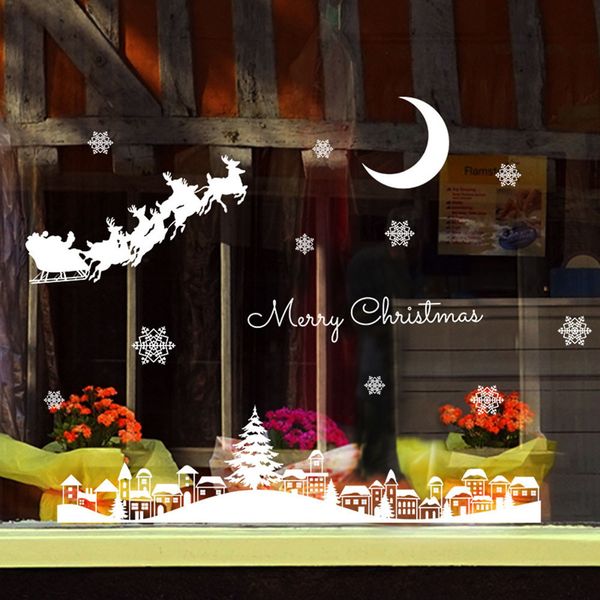 

newglass wall restaurant sticker snow mall window removable christmas decor stickers room decoration 12 6