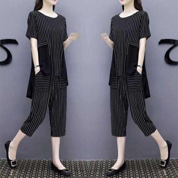 

2020 новой крупных женщины костюм новой одежды больших размеров одежда лето покрытие живот показывает сокращения иностранного styleage тонки, Gray