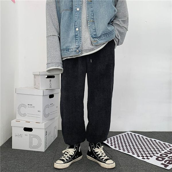 

autumn 2021 men's thin new pants straight trousers male wear 3yvx, Black