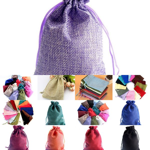 

garden linen fabric gift package bags natural burlap drawstring reusable home decor 50pcs/lot 8 n2c6o