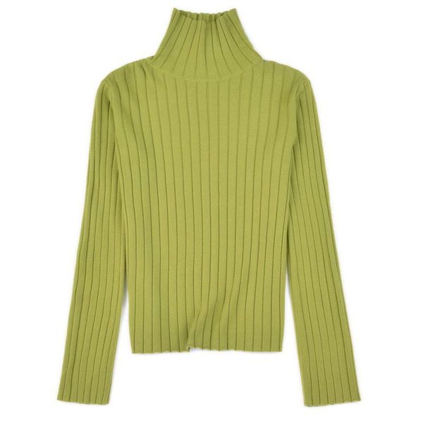 

2021 new cotton ribbed knitted sweater women turtleneck pullovers sweaters elegant soft female jumper long sleeve knitwear pull opvu, White;black