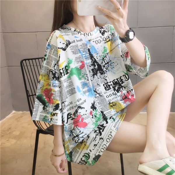 

2020 лета f4diw женщин нового универсального пальто футболки верхней сетки красной для супер горячих верхней половины рукава рыхлого и белых, White