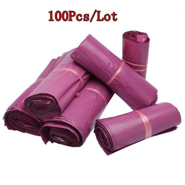 

100pcs/lot purple tote bag plastic envelope bag self-seal adhesive courier storage bags thick waterproof shipping mailing1