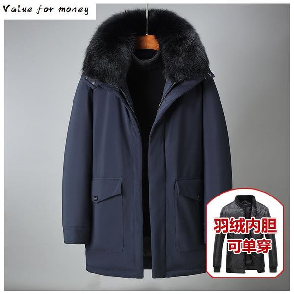 

мужские 2098 пуховика мужской средняя и длинный стиль движимая подкладка и подвижное лицо, Black