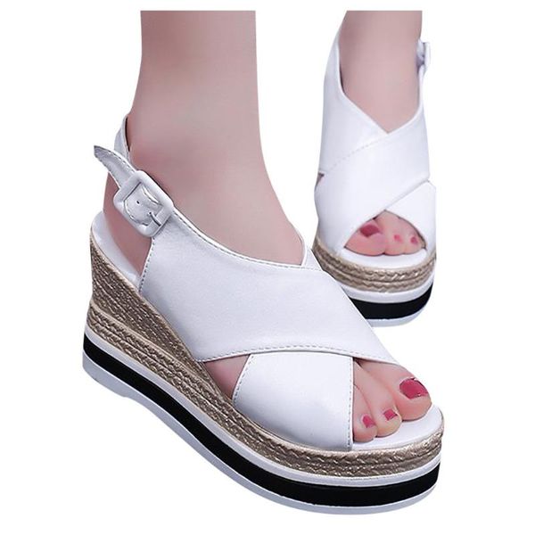 

summer platform sandals 2021 fashion women's gladiator wedge shoes casual ladies open toe black platform sandals