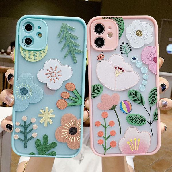 

милый цветок противоударный бампер телефона чехол для iphone 11 11pro max xr xs max x 7 8 plus 11pro se 2020 камера yxlqxd cases2010