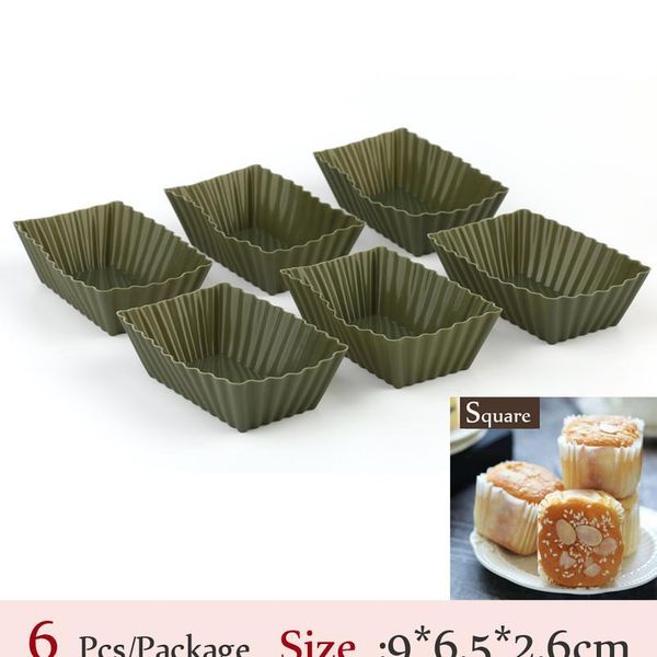 

sile cupcake mold fondant pan 3d muffin cupcake square shaped kitchen baking pastry tools cake decorating tools 6/12 qylfyv