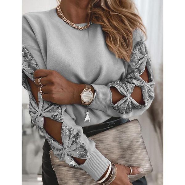 

mjartoria women sequin sweaters autumn winter off shoulder pullovers solid color ladies casual long sleeve pullovers, White;black
