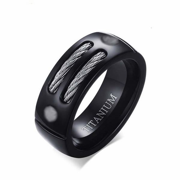 

fashion mens titanium rings for wedding bands black pure titanium steel rings dropshipping, Silver
