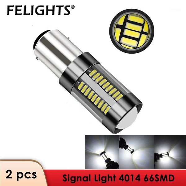 

2pcs signal lamp ba15s led 1156 p21w 4014 66smd car light dc 12v 1157 p21/5w bay15d 7440 7443 t20 led for auto brake turn lights1