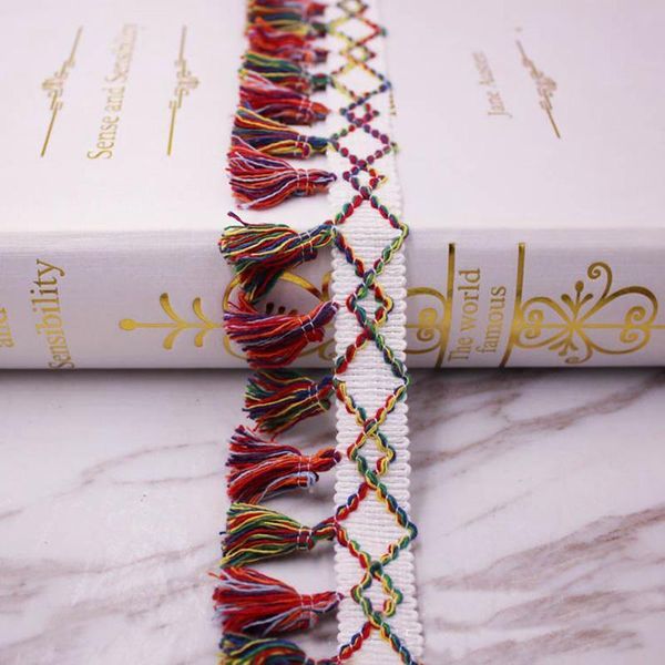 

10yards lot accessories tassel trim cotton bohemian tassel trimming fringes trims reflective tape edge diy for curtain bad sheet h jllbbo