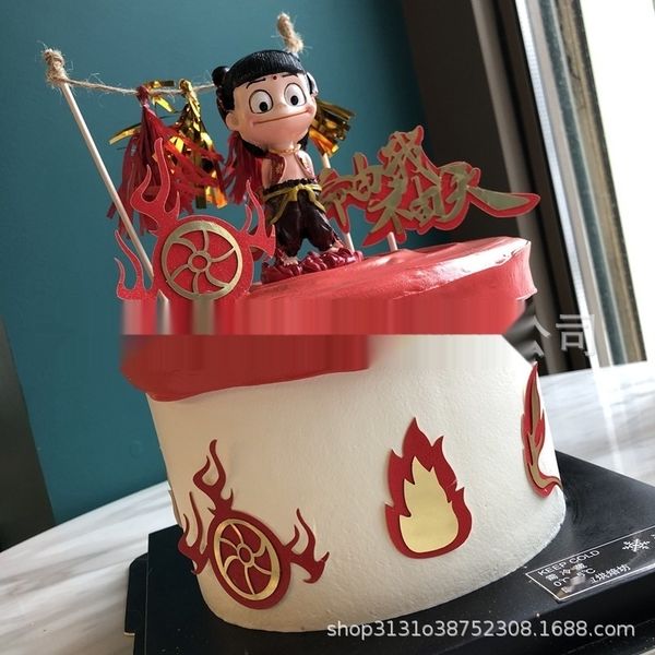 

t7f4w cake cakewho online celebrity plug card devil boy surrender three prince cartoon cake decoration plug card decoration ikb16