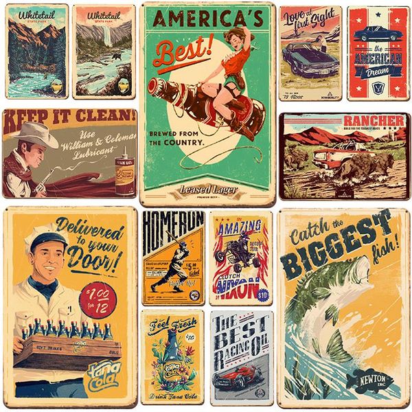

2021 creative plaque metal vintage tin sign pin up shabby chic decor metal signs vintage bar decoration metal poster painting wall picture