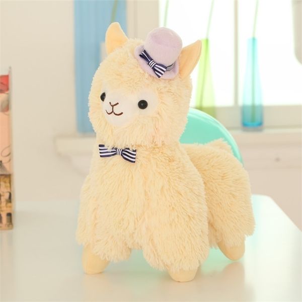 Heißer Verkauf 35/55 cm Nette Sattel Alpaka Plüsch Spielzeug Weiche Plüsch Alpacasso Alpaka Puppen Gefüllte Nette Tier Spielzeug kinder Geburtstag Geschenke LJ200902