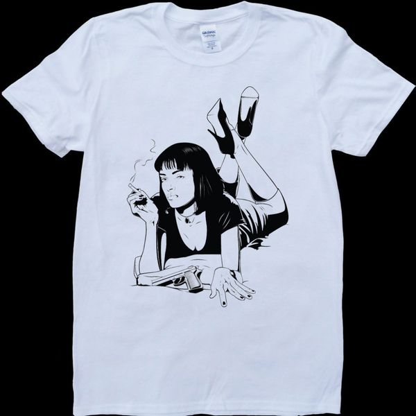 

2019 new fashion brand clothing pulp fiction uma white, custom made t-shirt t shirt sport hooded sweatshirt hoodie