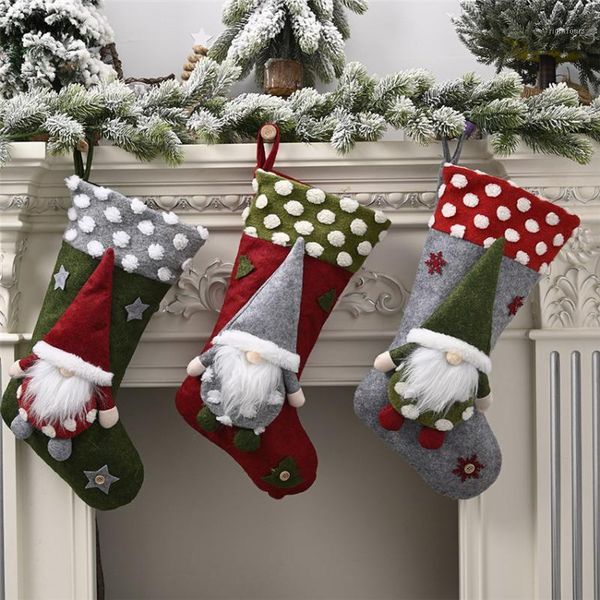 

large christmas stockings pendant cloth ornaments gift bag pendant forest old man doll boots christmas party home decor xmas1