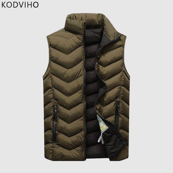 

men's vests men winter casual vest sleeveless solid jacket mens korean style body warmer cotton padded outwear coat fashions slim cloth, Black;white