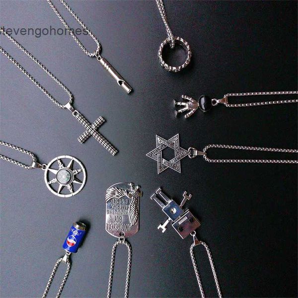 

mesh long versatile titanium steel necklace sweater red ins hip hop pendant chain men's and women's fashion accessories, Silver