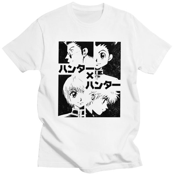 

спорт прохладный hunter x hunter tshirt мужчины 100% хлопок японского аниме манга hxh тис рубашка o-образным вырезом с коротким рукавом лето