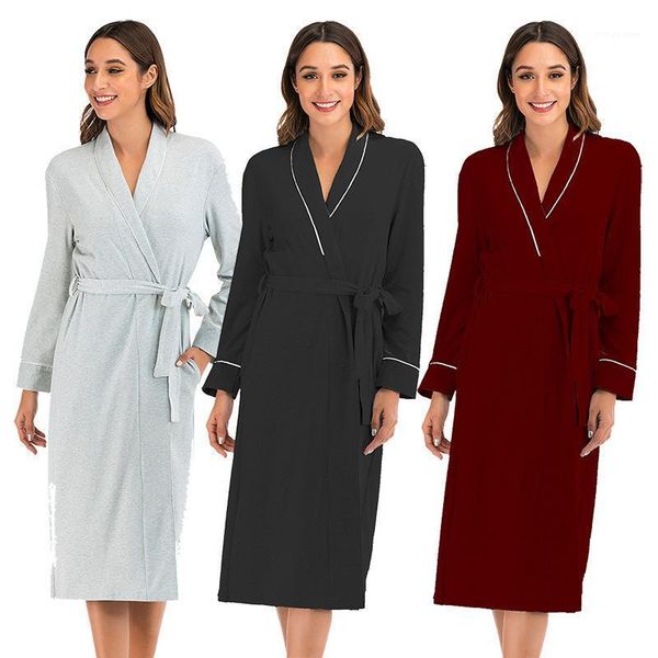 

women winter bathrobe fluffy robe comfortable lengthened plush pajamas cashmere home bath robe coat long sleeved sleepwear1, Black;red