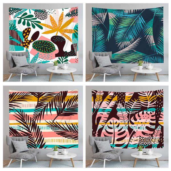 

green palm leaves tapestries wall hanging tapestry bohemian bedspread yoga mat