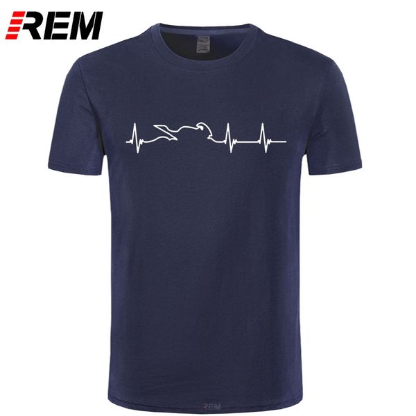 

спорт rem summer motor t shirt мужчины с коротким рукавом хлопок мотоциклетного heartbeat футболка мужской одежды camisetas рубашка