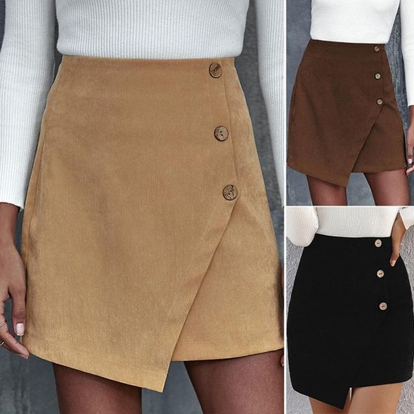 

women's irregular a-line short skirt slimming skirt, Black