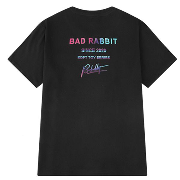

2021 new aelfric eden gradient rabbit print t shirt men summer streetwear harajuku tshirts loose oversize casual cotton short sleeve 7efg, White;black