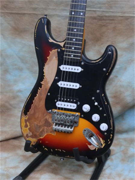 

aged/relic electric guitar st double locking srv guitars guitarra