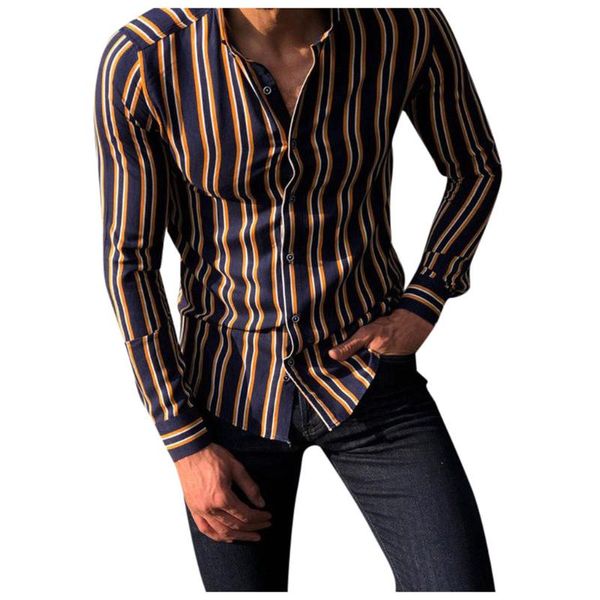 

kancoold 2020 mens autumn loose new fashion casual daily printed shirt men single breasted long sleeve shirt blouse 1127, White;black