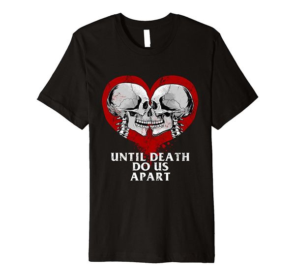 

new summer fashion men tee shirt until death do us part skulls kissing love heart t-shirt casual t-shirt sport hooded sweatshirt hoodie