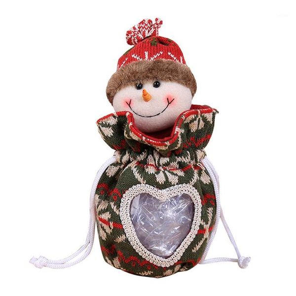 

2018 santa snowman apple bag old man elk figurine candy jar christmas gift bag christmas decoration figurine candy1