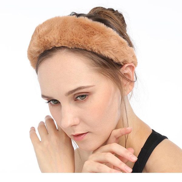 

q candy color fashion solid lambswool wide plush headband hairband head hoop bezel girls women hair accessories qylemz