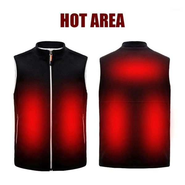 

outdoor t-shirts 5 areas heated vest heating jacket smart usb charging large size warm winter cotton men clothing1, Gray;blue