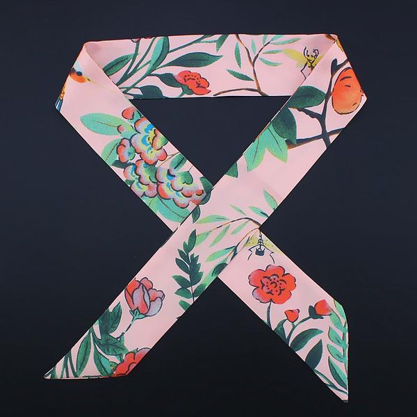 

длинные тощий шарф женские шелковые волосы шарфы дизайнерские твил ленты сумка ручка галстука wrap floral print шеи шарфы для дам jllxmg hom, Blue;gray