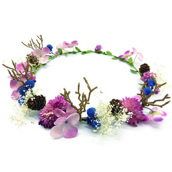 

berries antlers girl hair crowns bride headwear handmade floral garlands head bands bridesmaid flower wreath wedding par qylwxh