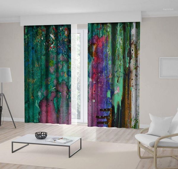 

curtain trees forest foliage abstract nature oil painting decorative modern artwork brown green purple1