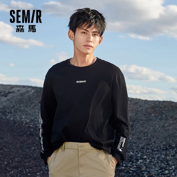 

t-shirts loose 2020 autumn new men brand trend t shirt long sleeve cotton hong kong style design tshirt for man