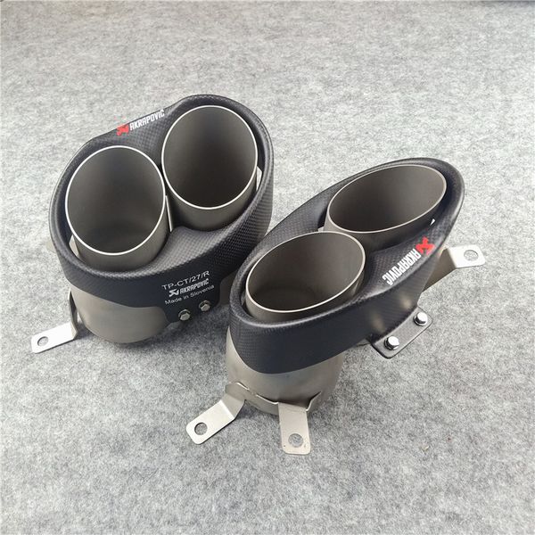 

1 pair car styling muffler tip for akrapovic style rs7 rs6 rs5 rs4 rs3 2013 2014 2016 2017 2018 tailpipe nozzles exhaust pipe