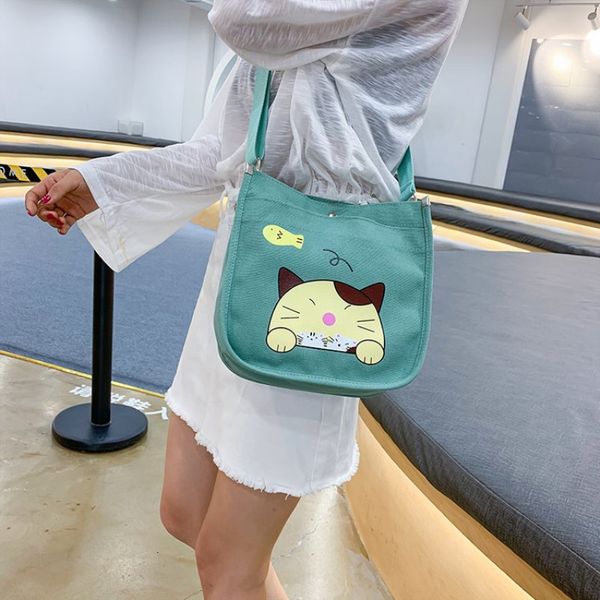 

fashion women female simple casual canvas bags fashion cartoon printed travel women shoulder bag mini small crossbody bag
