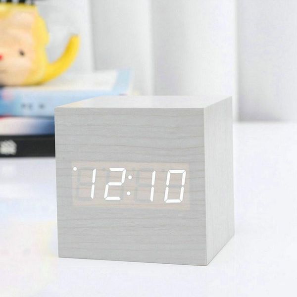 

sound controlled temperature multifunctional intelligent wood clock led night light electronic clock electronic silent alarm bbyzps